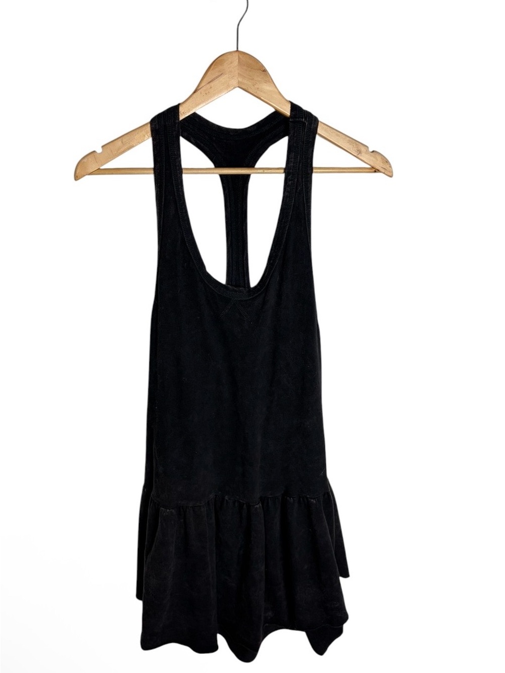 Free people movement black acid wash racer back mini dress size M